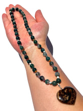 Load image into Gallery viewer, Moss Agate + Chocolate Calcite Handmade Necklace NEW!
