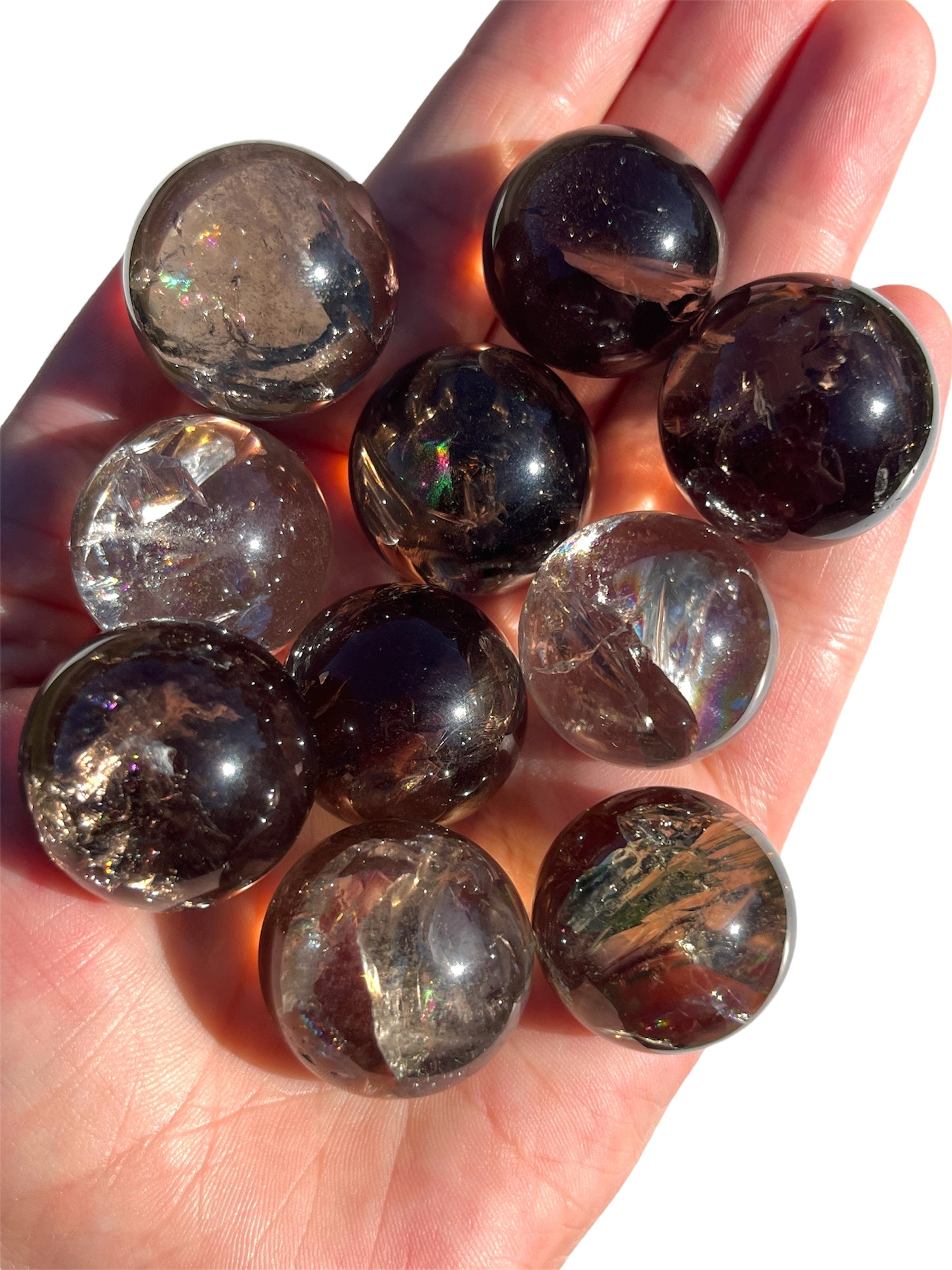 Rainbow Smoky Quartz Spheres  NEW!
