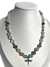 Load image into Gallery viewer, Handmade Fluorite + Dragonfly Necklace
