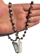 Load image into Gallery viewer, Tigers Eye + Catseye Handmade Necklace
