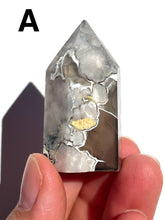 Load image into Gallery viewer, Black or Blue Flower Agate Towers, Choose Your Own NEW!
