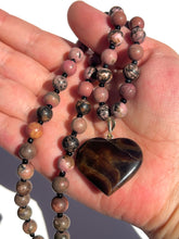 Load image into Gallery viewer, Rhodonite + Chocolate Calcite Handmade Necklace
