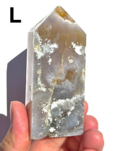 Load image into Gallery viewer, Black or Blue Flower Agate Towers, Choose Your Own NEW!

