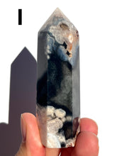 Load image into Gallery viewer, Black or Blue Flower Agate Towers, Choose Your Own NEW!

