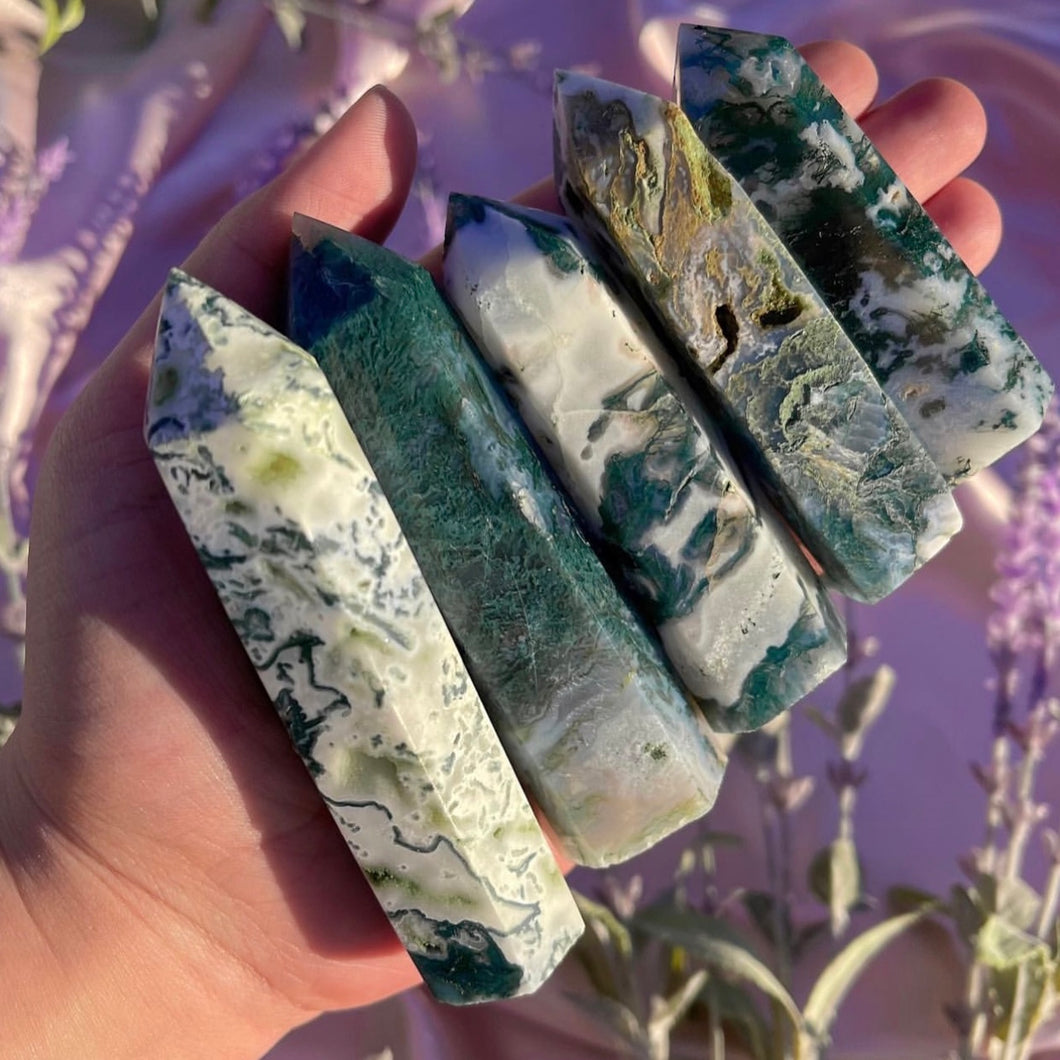 ⊹ Moss / Tree Agate Towers ⊹