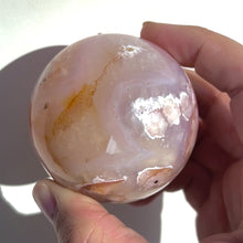 Load and play video in Gallery viewer, ⊹ Rare Bubble Gum Pink Carnelian + Flower Agate Sphere ⊹ Choose Your Own ⊹ NEW!

