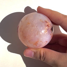 Load and play video in Gallery viewer, ⊹ Rare Bubble Gum Pink Carnelian + Flower Agate Sphere ⊹ Choose Your Own ⊹ NEW!
