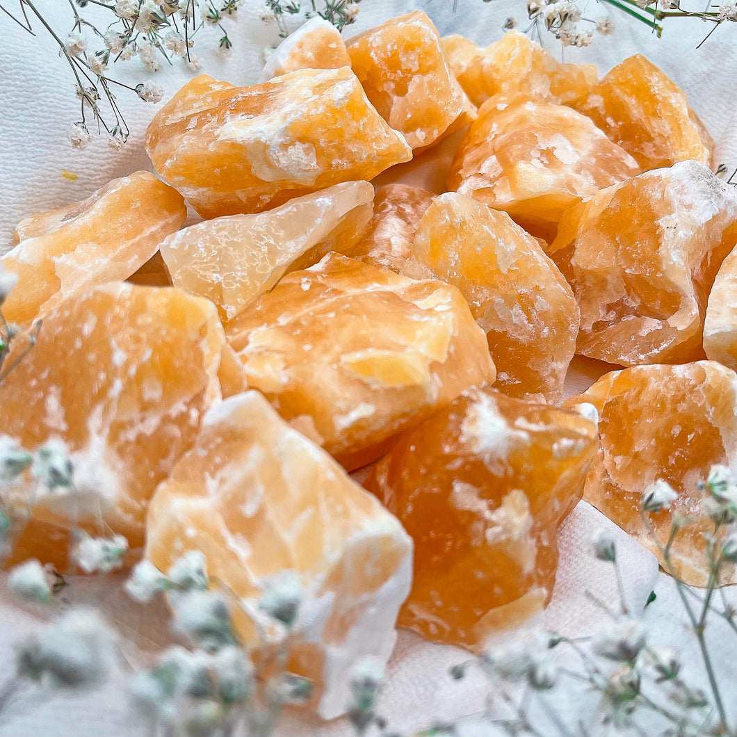 ⊹ Orange Calcite, Rough ⊹
