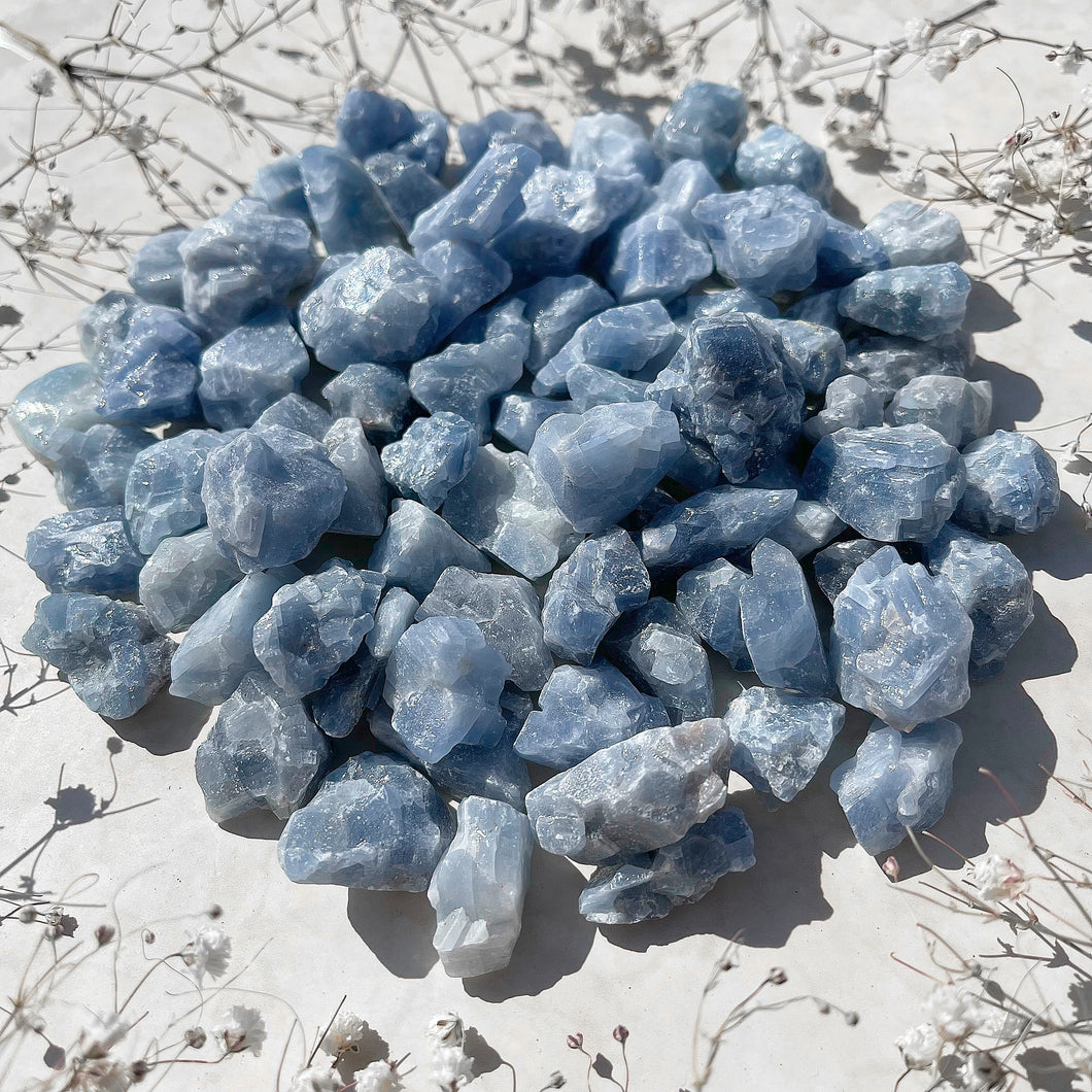⊹ Blue Calcite, Rough ⊹